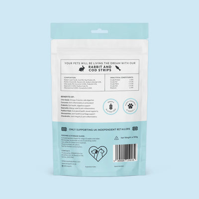Rabbit & Cod Strips for Dogs