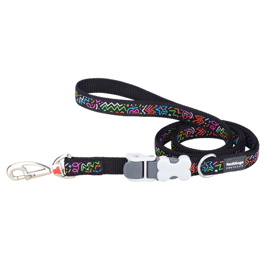 Red Dingo Dog Superlead Design Squiggles Black