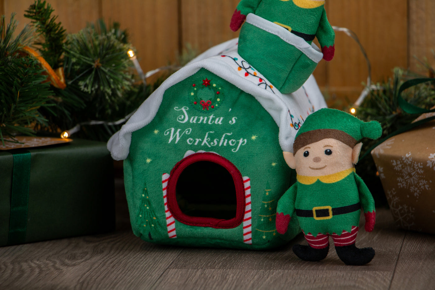 Santa's Workshop with Elves Festive Dog Toy by Ancol