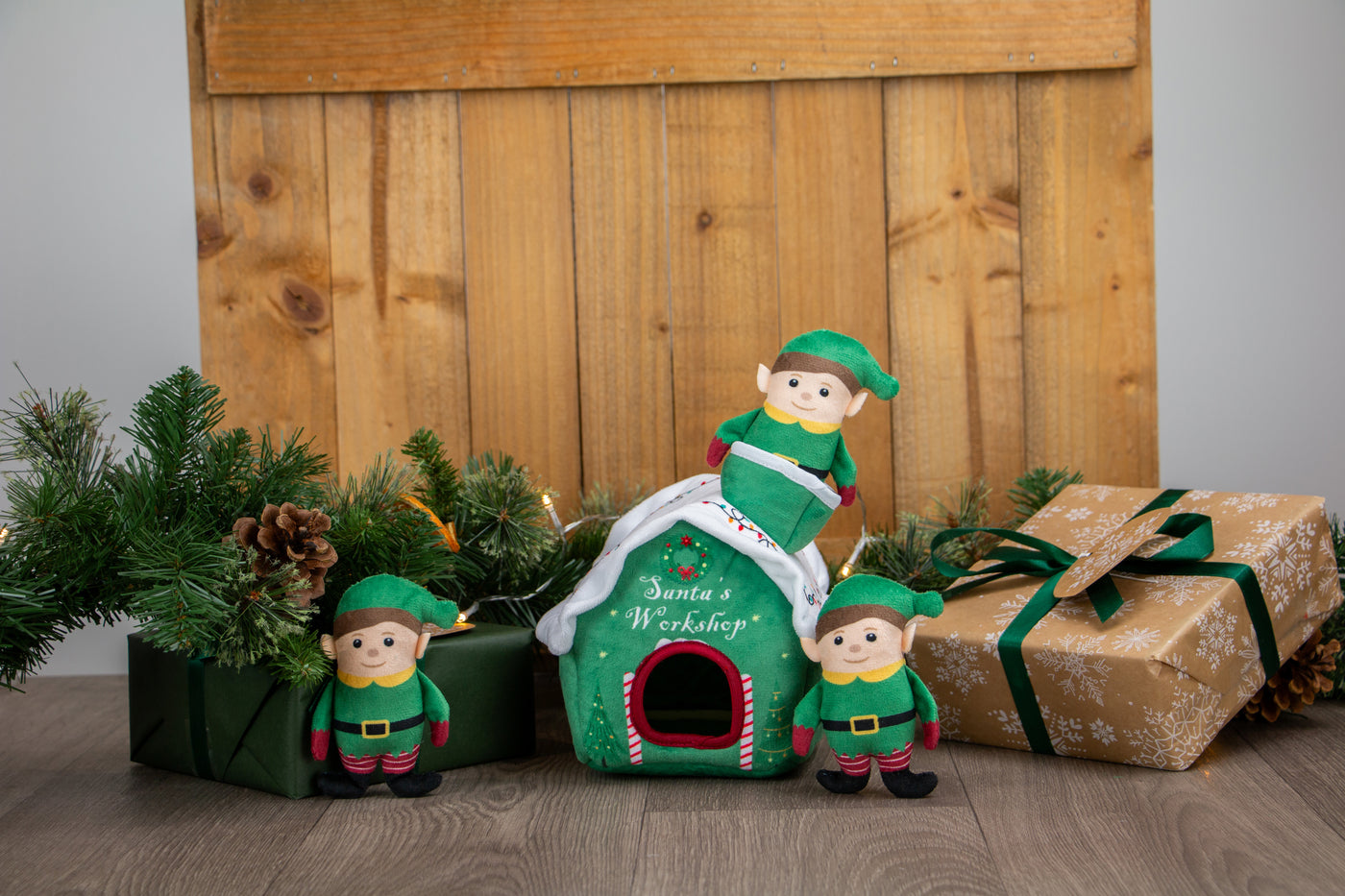 Santa's Workshop with Elves Festive Dog Toy by Ancol