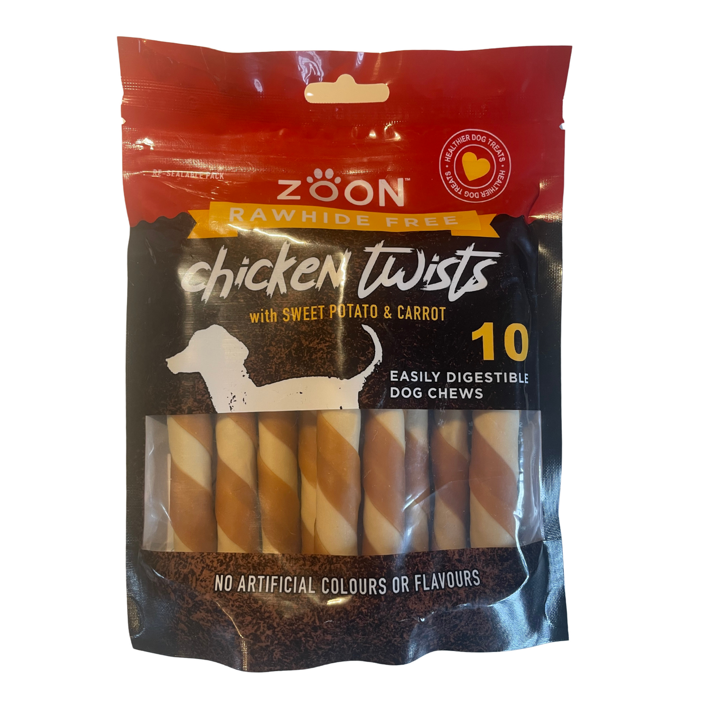 Zoon Rawhide Free Chicken, Sweet potato & Carrot Twists