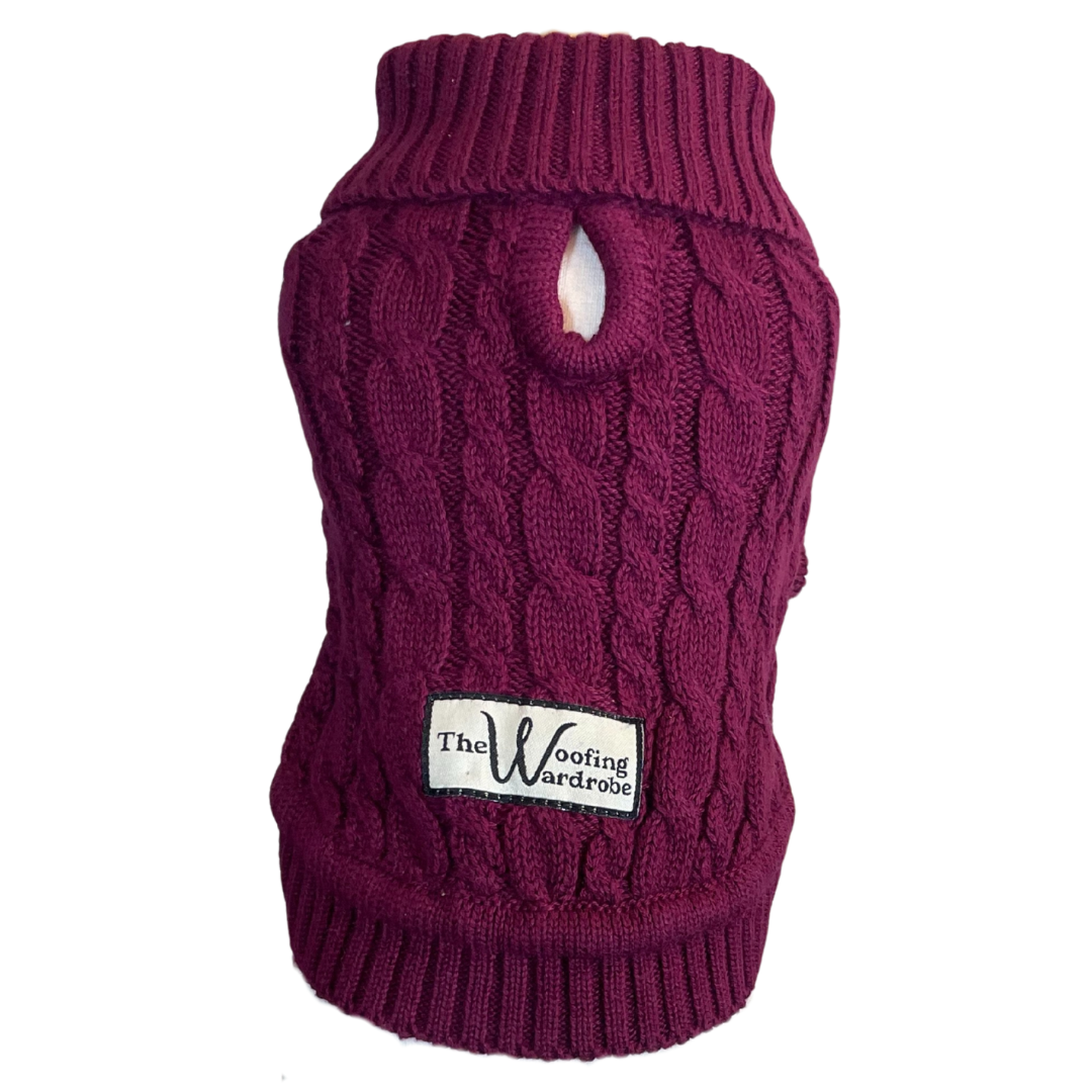 'The Woodbridge' - Burgundy Dog Jumper