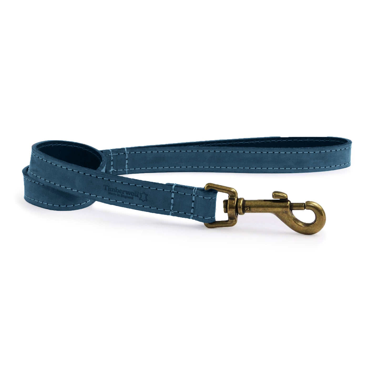 Ancol Timberwolf Leather Dog Lead - Blue
