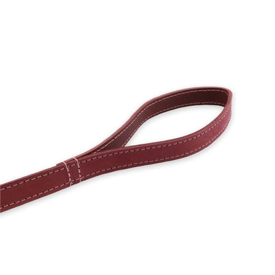 Ancol Timberwolf Leather Dog Lead - Raspberry