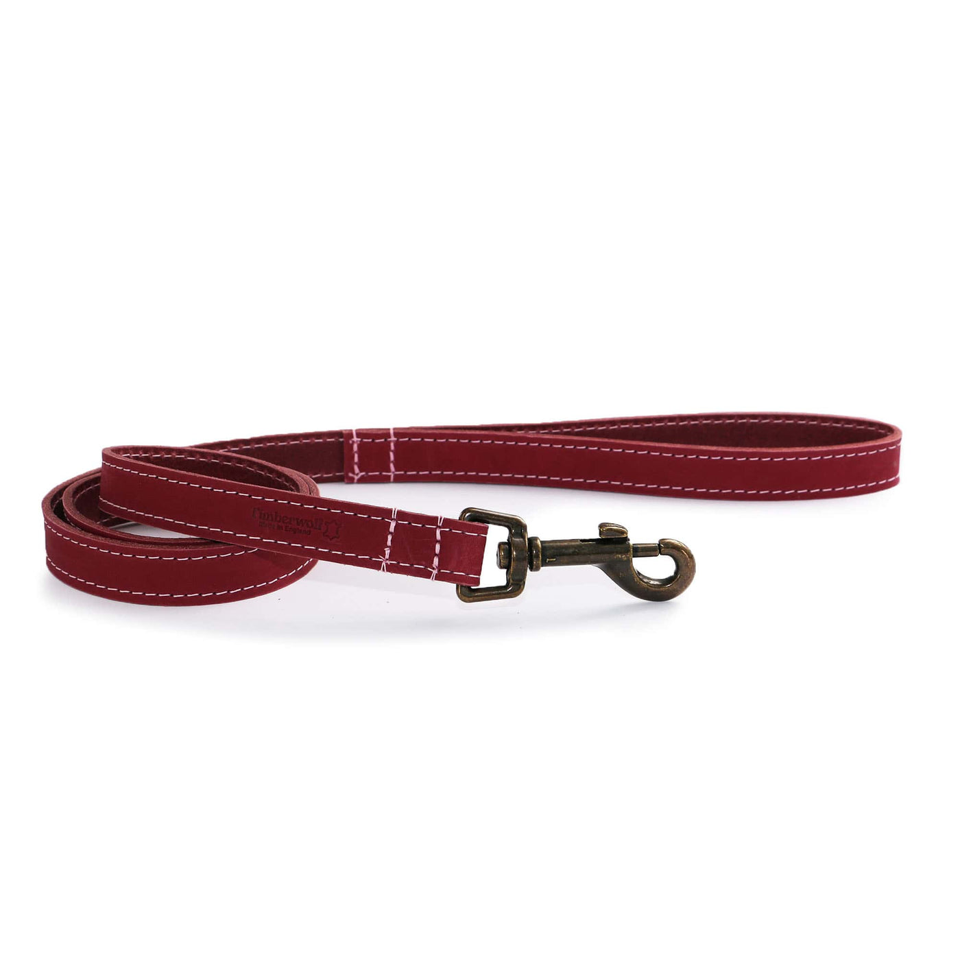 Ancol Timberwolf Leather Dog Lead - Raspberry