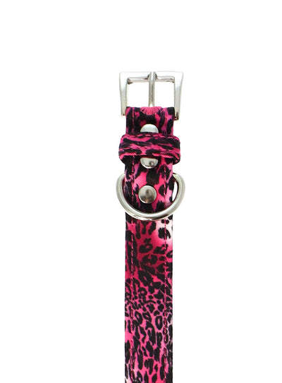 Pink Leopard Fabric Collar