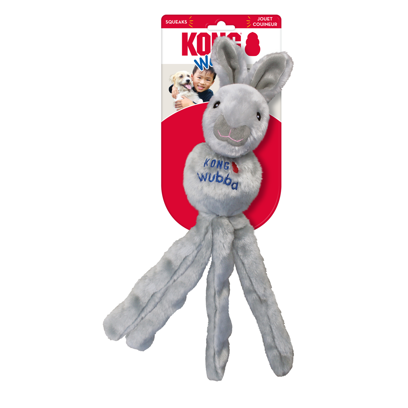KONG Wubba Friend - Grey Rabbit (Small)