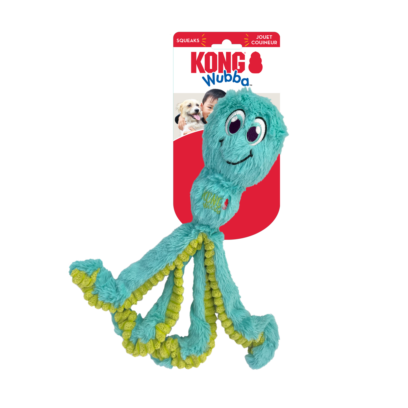 KONG Wubba Octopus in Green/Blue, Large