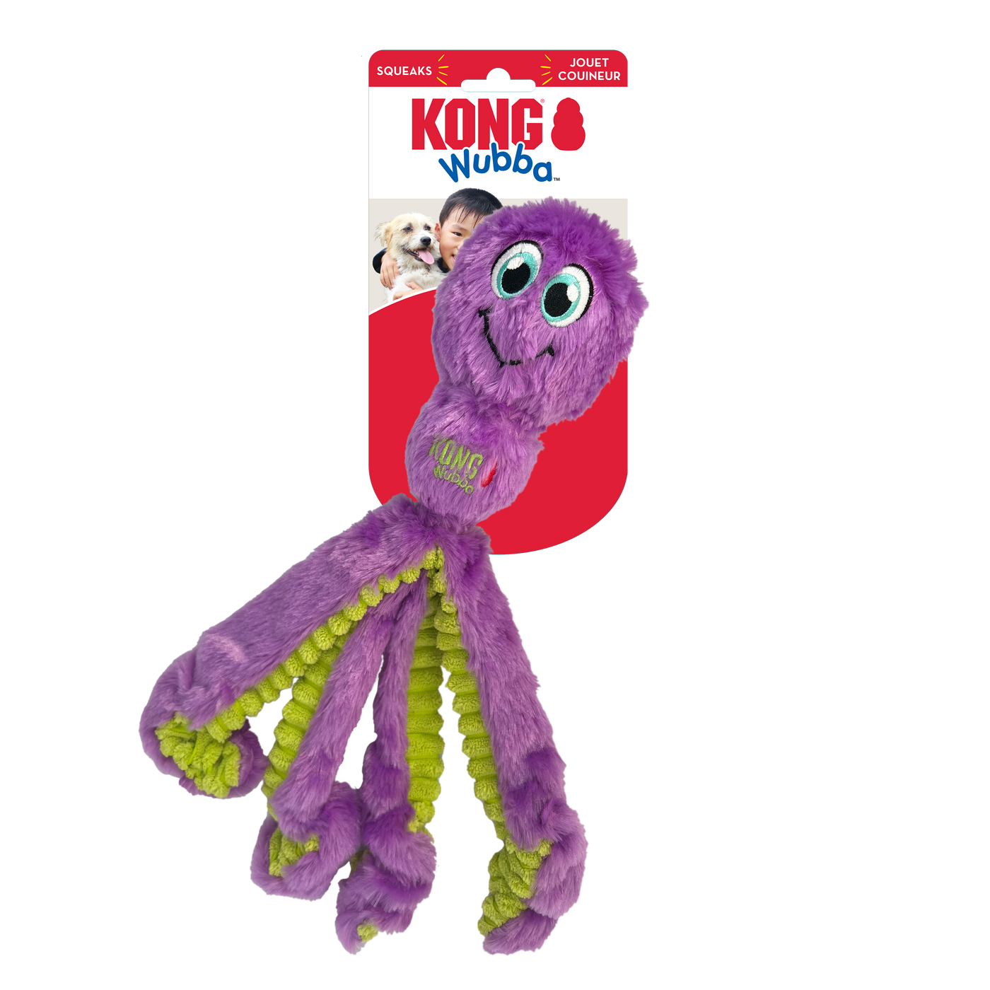 KONG Wubba Octopus in Purple, Large