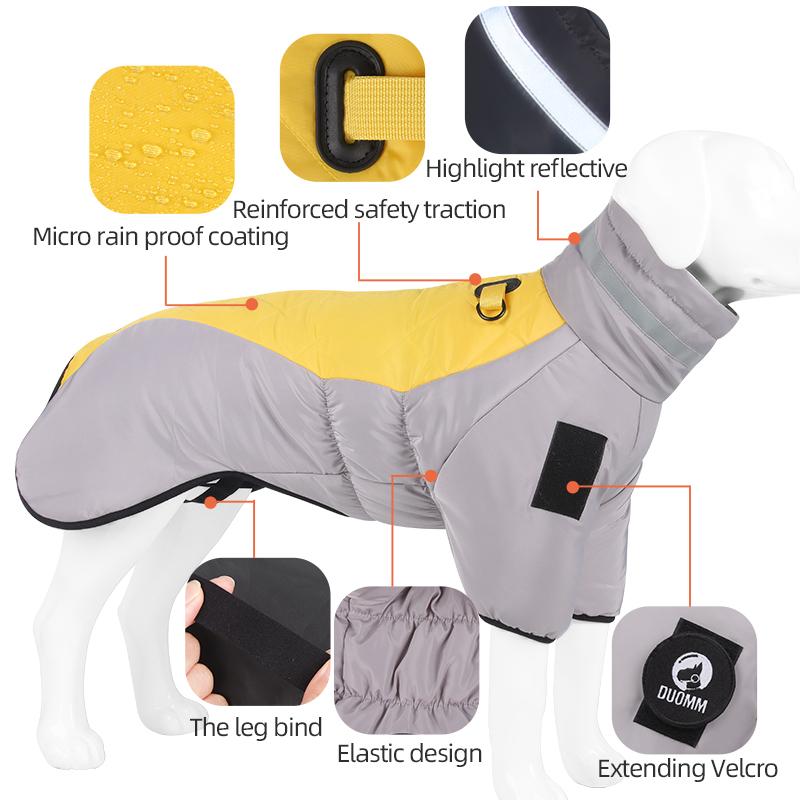 Large Dog Coat in Black and Grey