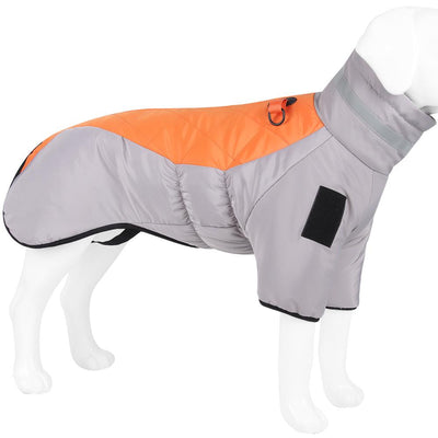 Large Dog Coat in Orange and Grey