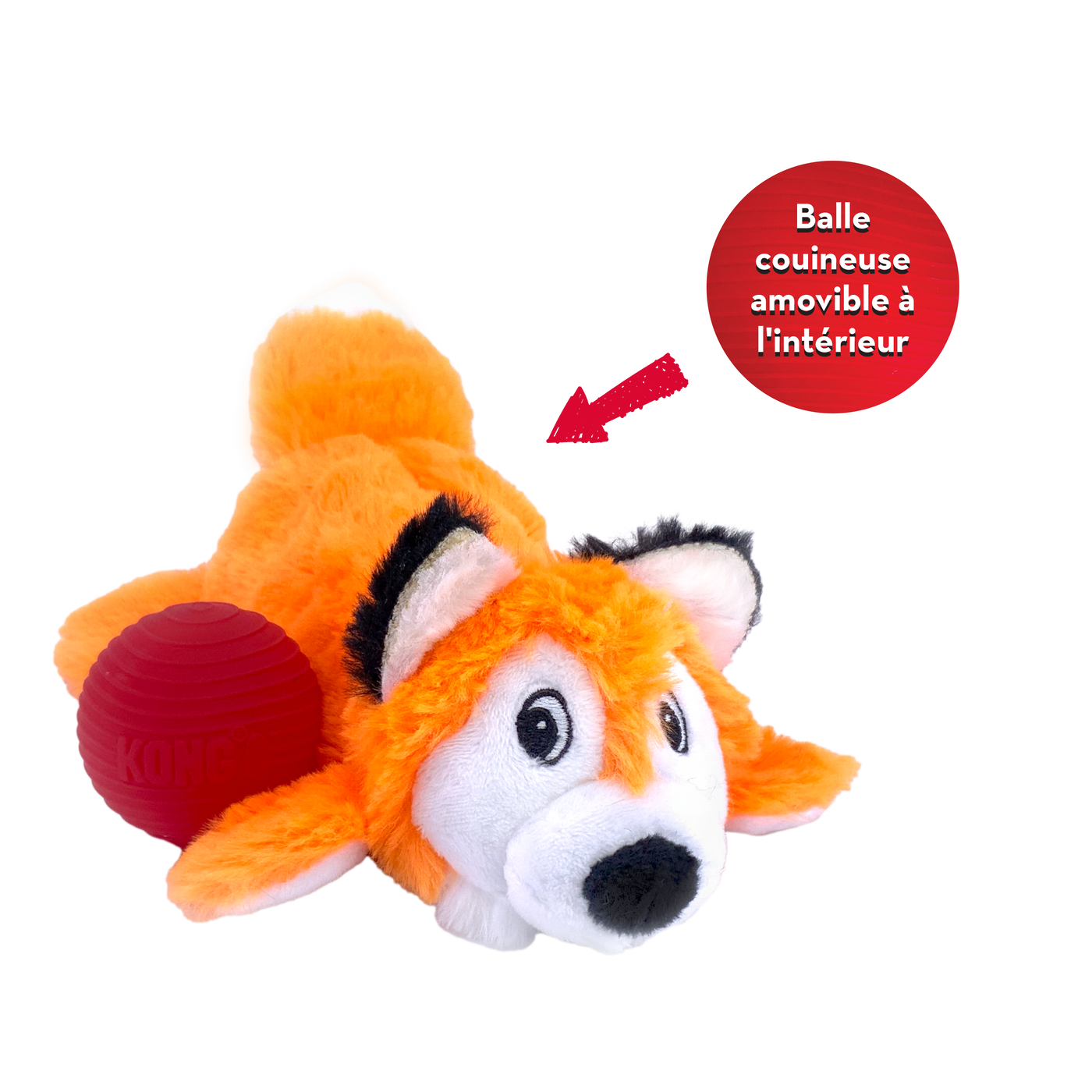 KONG Cozie Pocketz Fox - Medium