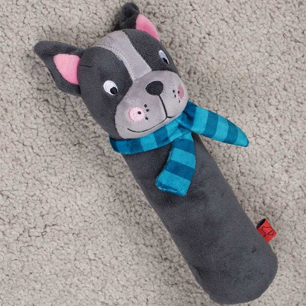 Zoon Frenchie Sausage Squeaker Toy