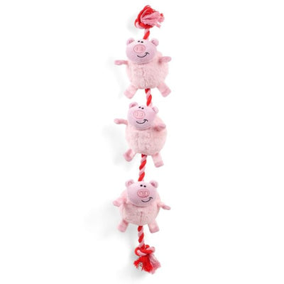 Zoon Tugga Farm Pigs on a rope Dog Toy is everything your pooch wants in a toy by Smiley Myley