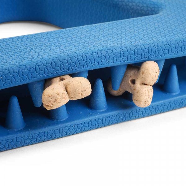 Zoon Tugger Rubber Toy for Treats in blue here for you at Smiley Myley