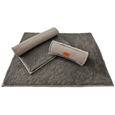 Dog Roll Mat in Sand & Charcoal