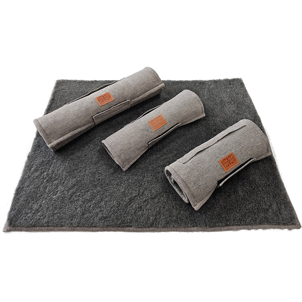 Dog Roll Mat in Sand & Charcoal