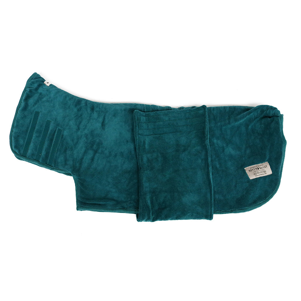 Mutt & Bailey Dog Drying Coat in Bottle Green