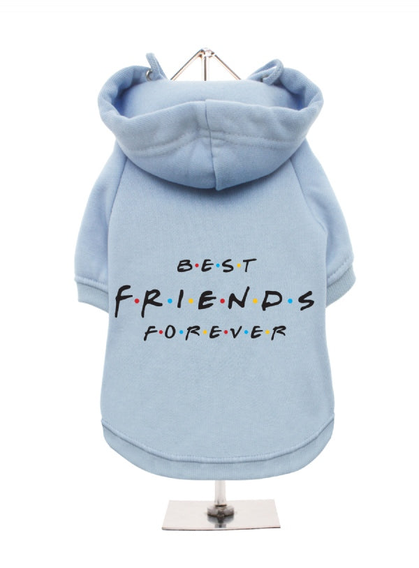 "Best Friends Forever" Baby Blue Fleece-Lined Dog Sweatshirt with Hood