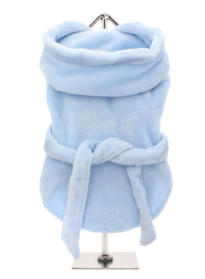 Smiley Myley, our new Super Soft and Plush & Fluffy Terry Bathrobe in blue from Urban Pup