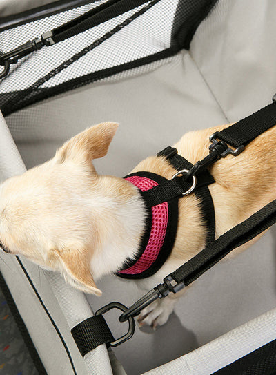 Black and Grey Car Seat Dog Cradle for your pet dog from Smiley Myley