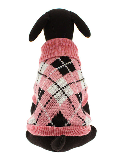 Urban Pup Pink & Black Argyle Jumper