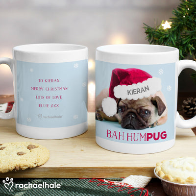 Personalised Rachael Hale Christmas Bah HumPug Mug