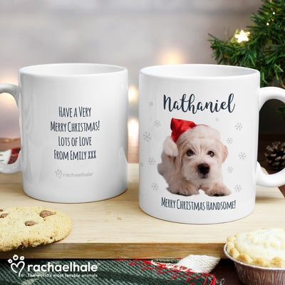 Personalised Rachael Hale Christmas Terrier Mug
