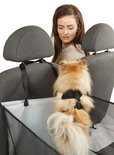 Rear Car Seat Dog Cradle for your pet dog with Smiley Myley
