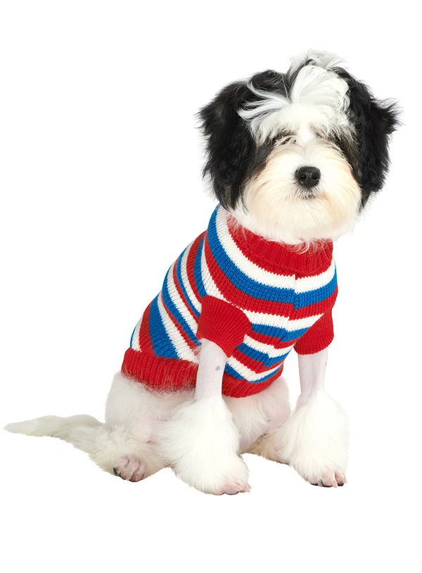 Urban Pup Red, White and Blue Striped Jumper