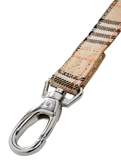 Brown Checked Tartan Seat Belt Restraint for your dog from Smiley Myley
