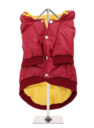 Wine Red Puffa Insulated Panel Jacket