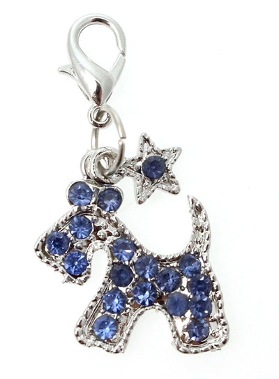A beautifully shaped Blue Diamante Scottie Dog Collar Charm.